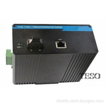 POE CISPR Optical Ethernet Switch , Dual Power Industrial E
